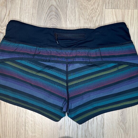 Lululemon Run Speed Short Multicolored Black Stripe Sz6 - Picture 8 of 11